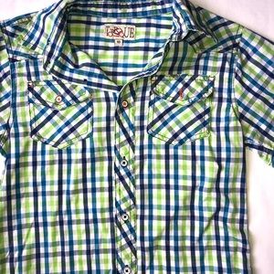 Blue and Green plaid button down